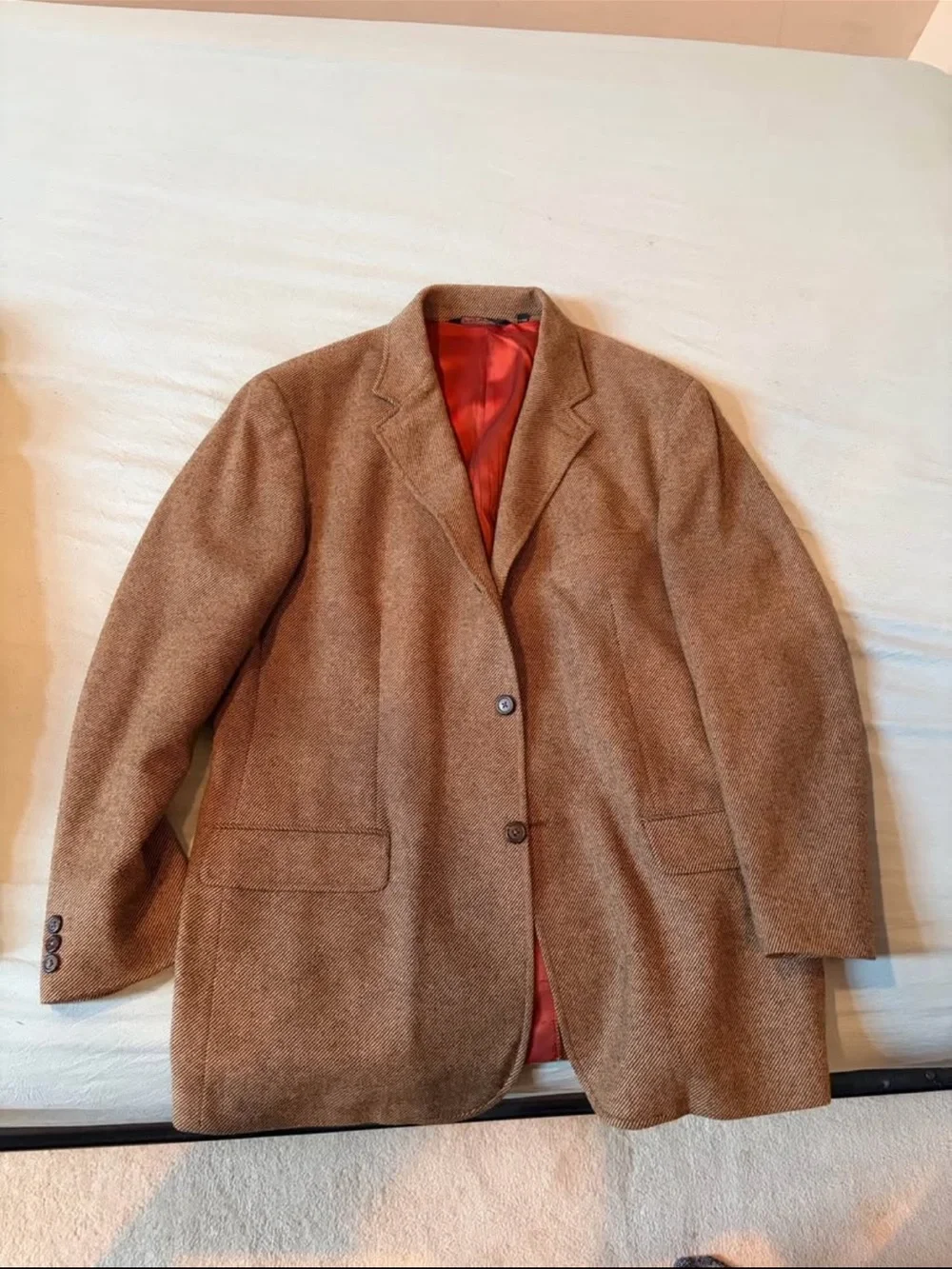 Polo by Ralph Lauren Brown Wool Sport Coat with Red Lining